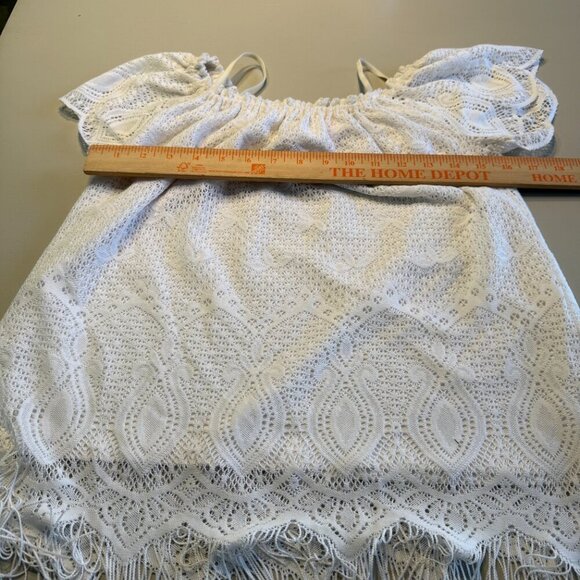 Lilly Pulitzer Lace Off The Shoulder Top -Resort White Fringe Lace Size S - Picture 4 of 8